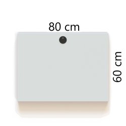 ConSet Bordplade 80x60 - Hvid - Rektangul�r