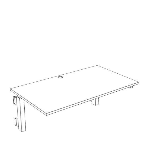 ConSet H�ve S�nkebord 100x80 - 501-39 - Hvid bordplade - v�gmonteret hvidt stel