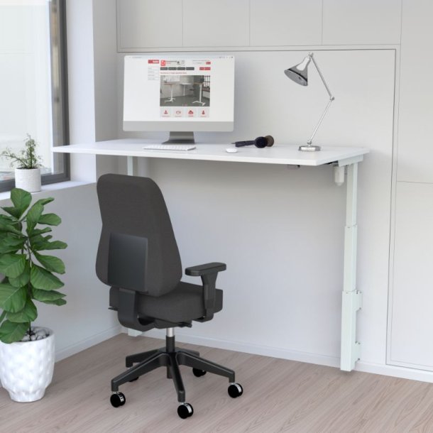 ConSet H�ve S�nkebord 100x80 - 501-39 - Hvid bordplade - v�gmonteret hvidt stel