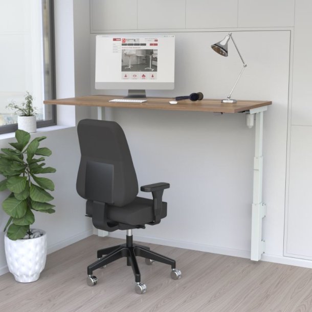 ConSet H�ve S�nkebord 120x60 - 501-39 - Valn�d bordplade - v�gmonteret hvidt stel