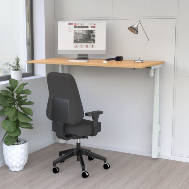 ConSet H�ve S�nkebord 140x80 - 501-39 - B�g bordplade - v�gmonteret hvidt stel