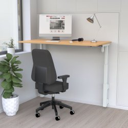 ConSet H�ve S�nkebord 160x80 - 501-39 - B�g bordplade - v�gmonteret hvidt stel