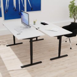 ConSet H�ve S�nkebord 100x80 - 501-49 - Hvid bordplade - sort stel