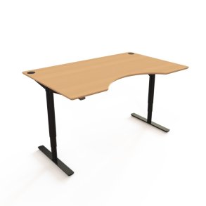 ConSet H�ve S�nkebord 160x100 - 501-49 - B�g bordplade - Centerbue - sort stel