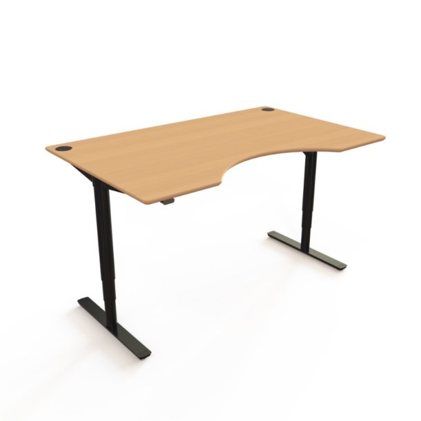ConSet H�ve S�nkebord 160x100 - 501-49 - B�g bordplade - Centerbue - sort stel