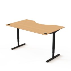 ConSet H�ve S�nkebord 160x100 - 501-49 - B�g bordplade - Centerbue - sort stel