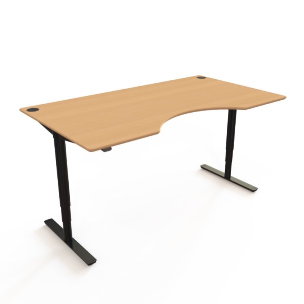 ConSet H�ve S�nkebord 180x100 - 501-49 - B�g bordplade - Centerbue - sort stel