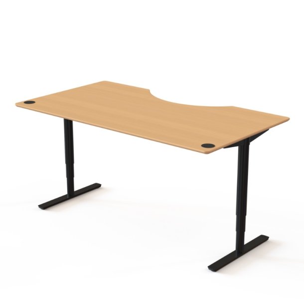 ConSet H�ve S�nkebord 180x100 - 501-49 - B�g bordplade - Centerbue - sort stel