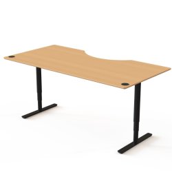 ConSet H�ve S�nkebord 200x100 - 501-49 - B�g bordplade - Centerbue - sort stel