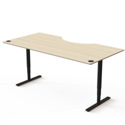 ConSet H�ve S�nkebord 200x100 - 501-49 - Ahorn bordplade - Centerbue - sort stel