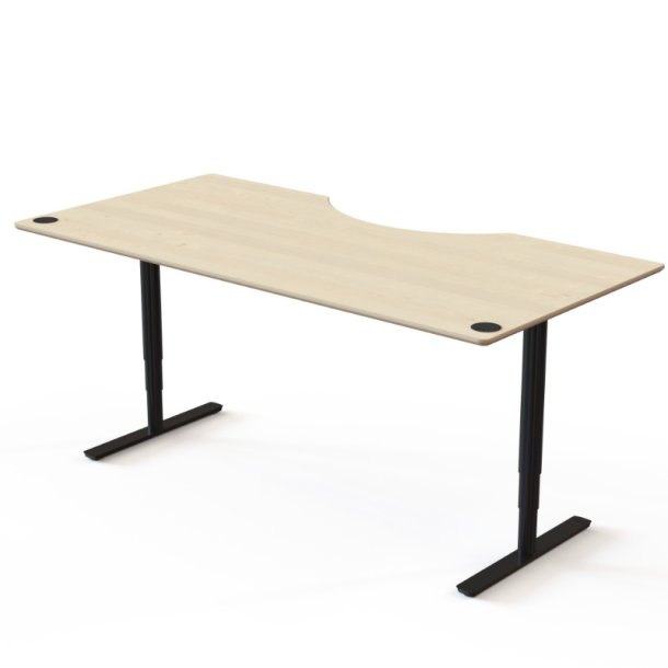 ConSet H�ve S�nkebord 200x100 - 501-49 - Ahorn bordplade - Centerbue - sort stel