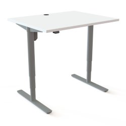 ConSet H�ve S�nkebord 100x80 - 501-49 - Hvid bordplade - s�lv stel