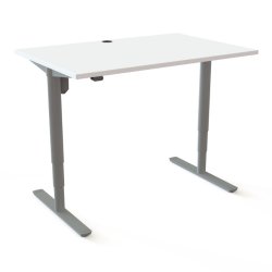 ConSet H�ve S�nkebord 120x80 - 501-49 - Hvid bordplade - s�lv stel