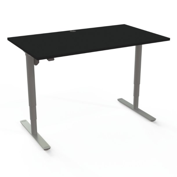 ConSet H�ve S�nkebord 140x80 - 501-49 - Sort bordplade - s�lv stel