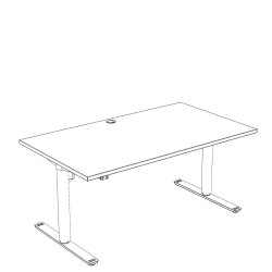 ConSet H�ve S�nkebord 140x80 - 501-49 - Sort bordplade - s�lv stel