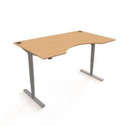 ConSet H�ve S�nkebord 160x100 - 501-49 - B�g bordplade - Centerbue - s�lv stel