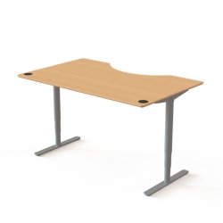 ConSet H�ve S�nkebord 160x100 - 501-49 - B�g bordplade - Centerbue - s�lv stel