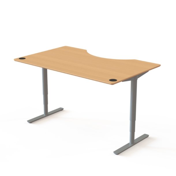 ConSet H�ve S�nkebord 160x100 - 501-49 - B�g bordplade - Centerbue - s�lv stel