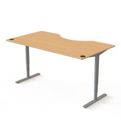 ConSet H�ve S�nkebord 180x100 - 501-49 - B�g bordplade - Centerbue - s�lv stel