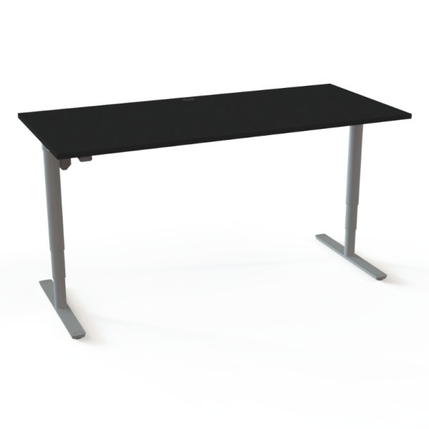 ConSet H�ve S�nkebord 180x80 - 501-49 - Sort bordplade - s�lv stel