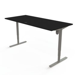 ConSet H�ve S�nkebord 180x80 - 501-49 - Sort bordplade - s�lv stel