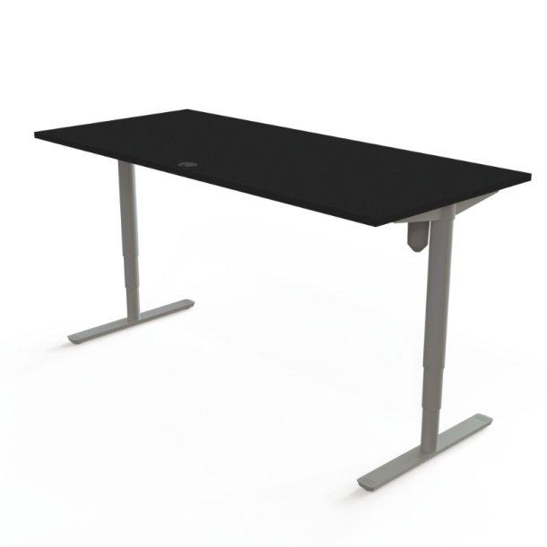 ConSet H�ve S�nkebord 180x80 - 501-49 - Sort bordplade - s�lv stel