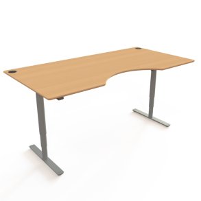 ConSet H�ve S�nkebord 200x100 - 501-49 - B�g bordplade - Centerbue - s�lv stel