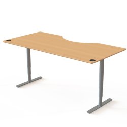 ConSet H�ve S�nkebord 200x100 - 501-49 - B�g bordplade - Centerbue - s�lv stel