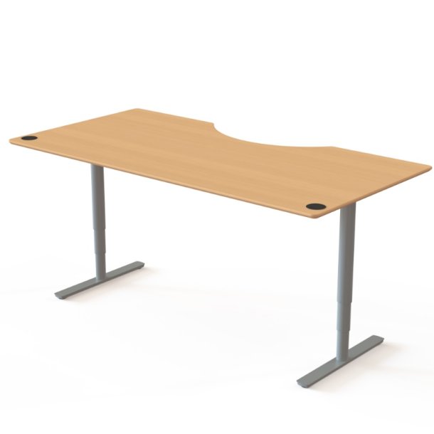 ConSet H�ve S�nkebord 200x100 - 501-49 - B�g bordplade - Centerbue - s�lv stel