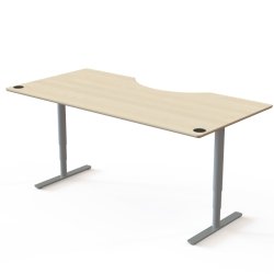 ConSet H�ve S�nkebord 200x100 - 501-49 - Ahorn bordplade - Centerbue - s�lv stel