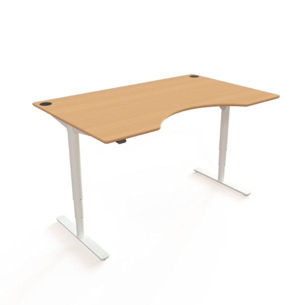 ConSet H�ve S�nkebord 160x100 - 501-49 - B�g bordplade - Centerbue - hvid stel