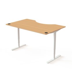 ConSet H�ve S�nkebord 160x100 - 501-49 - B�g bordplade - Centerbue - hvid stel
