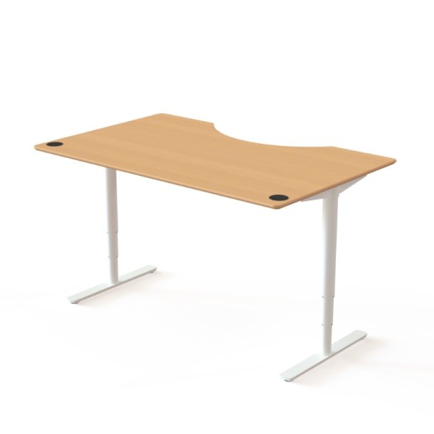 ConSet H�ve S�nkebord 160x100 - 501-49 - B�g bordplade - Centerbue - hvid stel