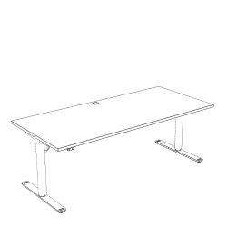 ConSet H�ve S�nkebord 160x80 - 501-49 - Sort bordplade - hvid stel