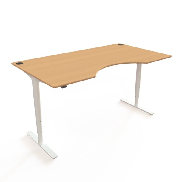 ConSet H�ve S�nkebord 180x100 - 501-49 - B�g bordplade - Centerbue - hvid stel