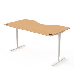 ConSet H�ve S�nkebord 180x100 - 501-49 - B�g bordplade - Centerbue - hvid stel