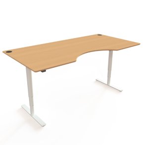ConSet H�ve S�nkebord 200x100 - 501-49 - B�g bordplade - Centerbue - hvid stel