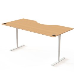 ConSet H�ve S�nkebord 200x100 - 501-49 - B�g bordplade - Centerbue - hvid stel