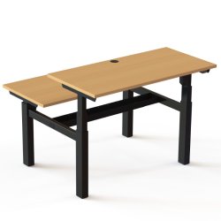 ConSet Dobbeltbord Bench 120x60 - 501-88 - B�g bordplade - sort stel
