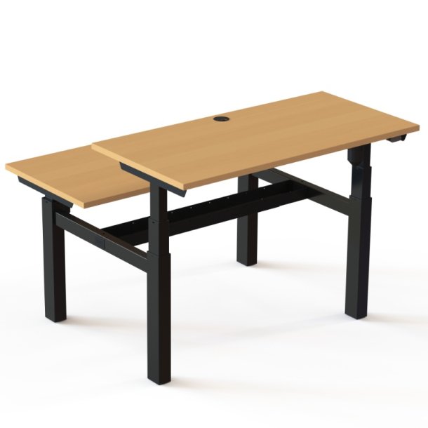 ConSet Dobbeltbord Bench 120x60 - 501-88 - B�g bordplade - sort stel
