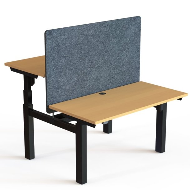 ConSet Dobbeltbord Bench 120x60 - 501-88 - B�g bordplade - sort stel