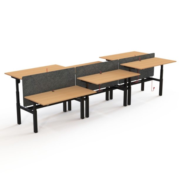 ConSet Dobbeltbord Bench 120x60 - 501-88 - B�g bordplade - sort stel