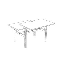 ConSet Dobbeltbord Bench 120x60 - 501-88 - Valn�d bordplade - sort stel