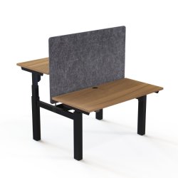 ConSet Dobbeltbord Bench 120x60 - 501-88 - Valn�d bordplade - sort stel