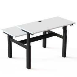 ConSet Dobbeltbord Bench 120x60 - 501-88 - Hvid bordplade - sort stel