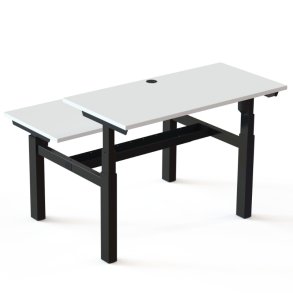 ConSet Dobbeltbord Bench 120x60 - 501-88 - Hvid bordplade - sort stel