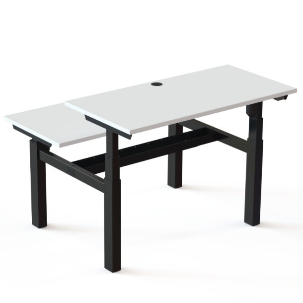 ConSet Dobbeltbord Bench 120x60 - 501-88 - Hvid bordplade - sort stel