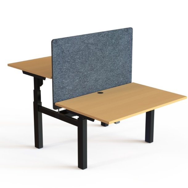 ConSet Dobbeltbord Bench 120x80 - 501-88 - B�g bordplade - sort stel