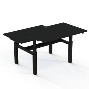 ConSet Dobbeltbord Bench 120x80 - 501-88 - Sort bordplade - sort stel