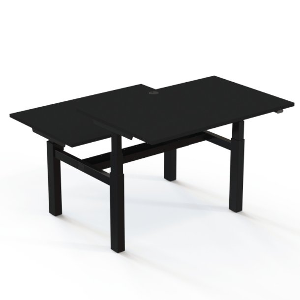 ConSet Dobbeltbord Bench 120x80 - 501-88 - Sort bordplade - sort stel
